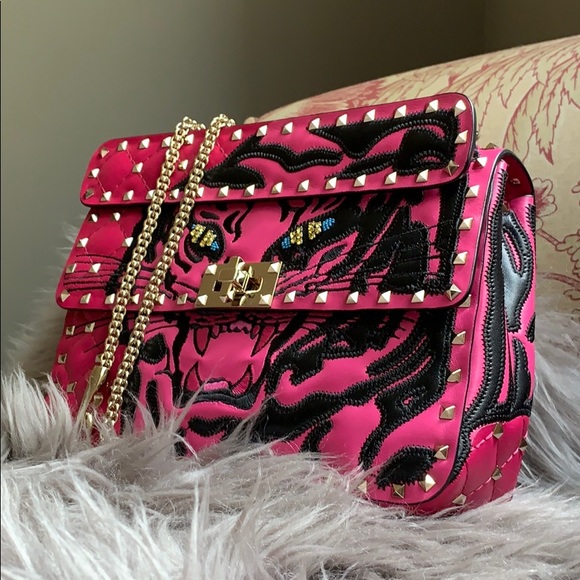 Valentino Garavani Rockstud Tiger Shoulder Bag - Picture 4 of 5